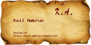 Keil Ambrus névjegykártya
