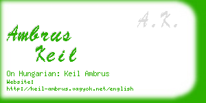 ambrus keil business card